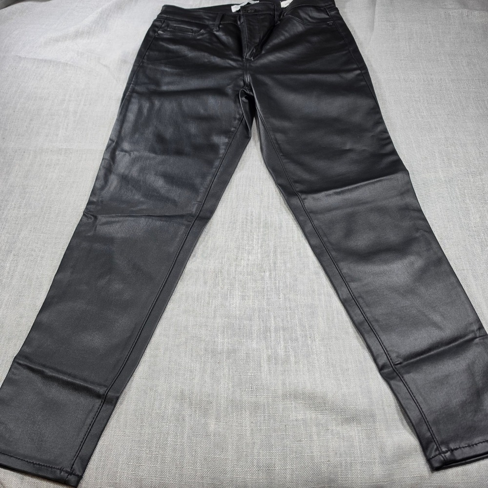 Social Standard by Sanctuary Ankle Skinny Pants Womens 8 Black Faux Leather Edgy